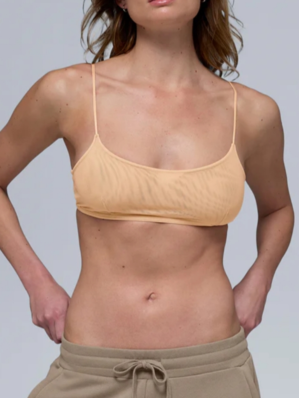 ALO Yoga Airmesh Venus Nude-Beige Mesh Bralette - Picture 7 of 7
